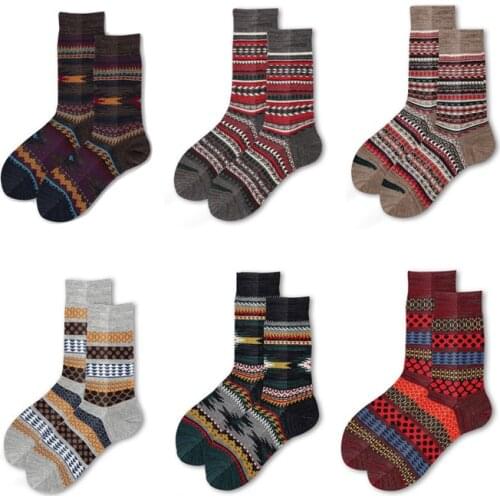 Warm men socks wool man winter thick socks retro style MAN socks AUTUMEN CREW SOCKS