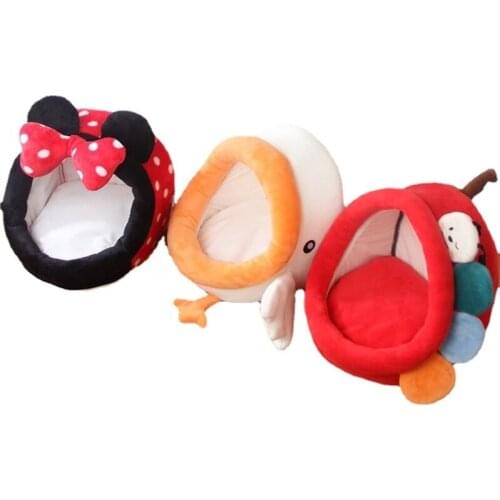 2020 New Cartoon Cute Four Seasons Pet Nest Semi-enclosed Deep Sleep Cat Cage Cushion House Bed Pet Products Basket Cool Kennel