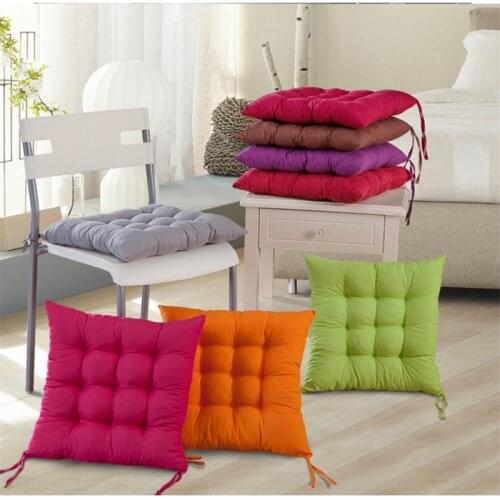 Solid Color Thicken Seat Pad Square Office Non Slip Tie Chair Mat Living Room Sofa Decor Pillow Tatami Office Students Stool Cus