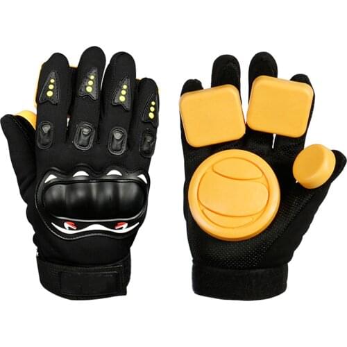 Unisex Skateboard Gloves with Sliders Puck Protective Long Board Road Downhill Brake Slide Gloves Outdoor Sport Equipment