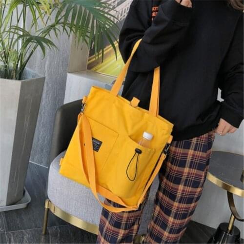 Casual Canvas Shopping Bag High Quality Eco friendly Reusable Grocery Tote Handbag Lightweight Shoulder Bags