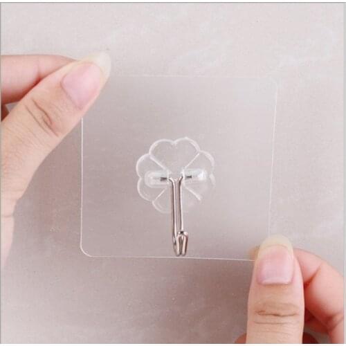 Load 8 kg transparent stick hook hookless bathroom bathroom strong adhesive hook