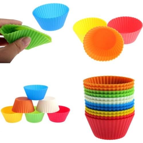 Silicone Mold Muffin Cupcake Silicone Forms 7cm Cupcake Mold Heat Resistant Cake Decoration Molds Tools Baking Dish LX1899