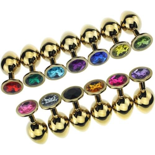 Medium Gold Anal Butt Plug Metal Anal Sex Toys for Women Anal Masturbate Sex Products for Adults Butt Plug Stainless Steel Toy
