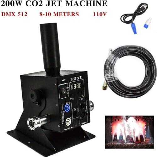 200W Single Pipe CO2 Jet Machine Stage Smog Maker w/ 6m Gas Hose Cannon DMX Blaster For Party DJ Night Club Event
