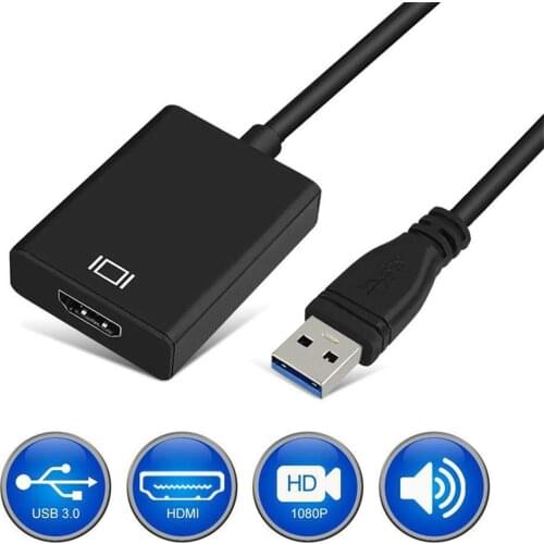 Super Speed USB 3.0 To HDMI-compatible Adapter HD 1080P Video Cable Adapter Converter With Audio Output For hot-pluggable Device