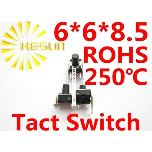 1000PCS DIP 6X6X8.5 Tactile Tact Push Button Micro Switch Momentary Vertical Push ROHS Replace Replace SKHHLRA010 SKHH