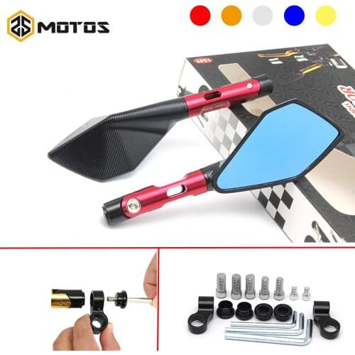 ZS MOTOS Universal Motorcycle Rearview Mirror Motorcycle CNC Side Mirrors For YAMAHA For Honda For Suzuki For Kawasaki For KTM