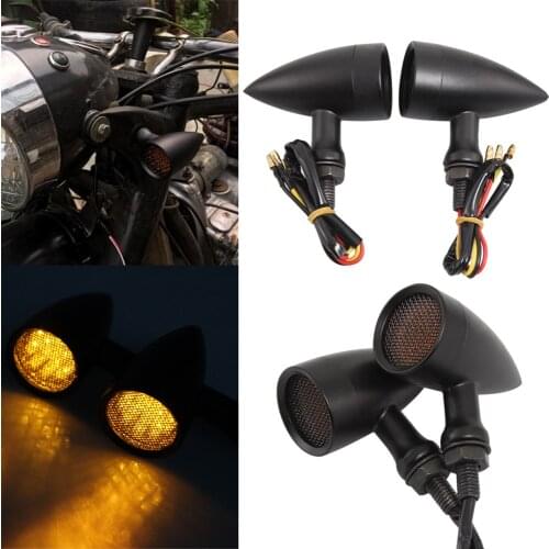Motorcycle Universal Turn Signal Light For Triumph Honda Yamaha Aluminum Turn Signal Light Indicators LED Brake Light 10mm