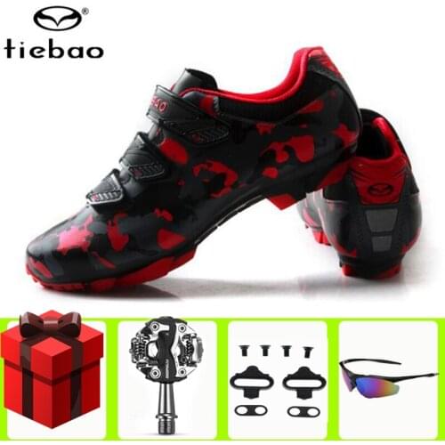 Tiebao Cycling Shoes Men Sapatilha Ciclismo Mtb Add SPD Pedal Set Mountain Bike Self-Locking Bicycle Riding Superstar Sneakers
