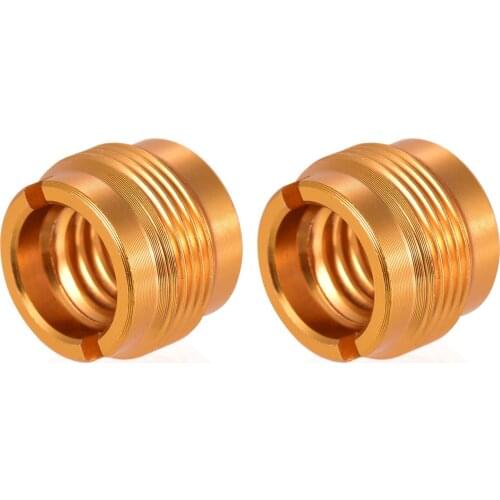Microphone Screw Adapter 3/8 Inch Female to 5/8 Inch Male Threaded Nut Screws for Micphone Stand Clamp Gold Color Pack of 2pcs