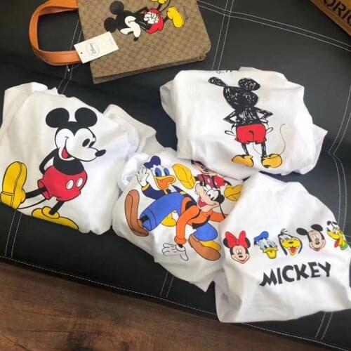 Disney Mickey Mouse Women Brand Female Girl T Shirt Tops Luxury Designer Tshirt Summer Brand Cartoon T-Shirt