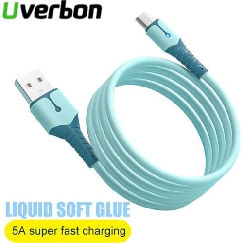Liquid Soft Glue 5A Quick Charger Cable USB Type C Cable Mobile Phone Fast Charging Cable For Samsung S20 S10 Macbook Pro Huawei
