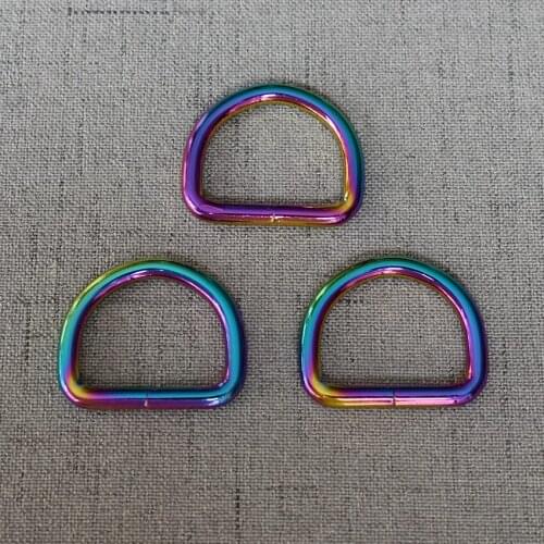 1 Pcs/Lot 25mm Colourful Metal Adjustable Rectangle D Ring For Backpacks Paracord DIY Dog Collar Strap Webbing Outdoor Camp