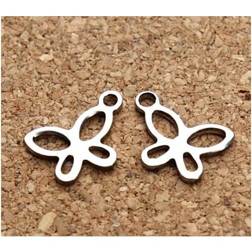 100pcs/lot 7mm*11mm butterfly Connector Metal Alloy Pendant For DIY bracelet Jewelry Making sfg3