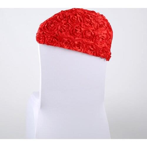 200pcs/lot Elegant Colorful Rose Flower Chair Cover Cap For Wedding Decoration