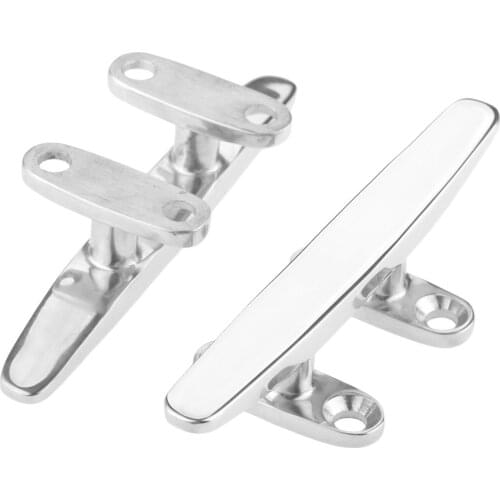 4inch Boats 316 Stainless Steel 4 Hole Low Flat Cleat Boats Top Base Low Silhouette Cable Plug Deck Rope Tie Marine Hardware