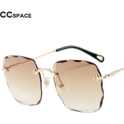 46512 Rimless Craystal Trimming Luxury Sunglasses Square Men Women Fashion Shades UV400 Vintage Glasses