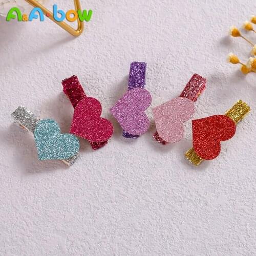 5 Pairs/lot Small Heart 4cm Women Hair Clips for Baby Girl Hair Accessories BB Barrettes Lady Hairpins Lovely Headwear for Girls