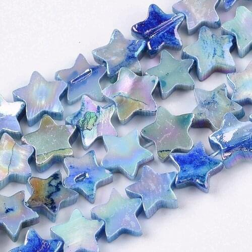 About 55~59pcs/strand Dyed Freshwater Shell Star Beads Strands for jewelry making Fashion DIY Dangle Earring Bracelet Necklace