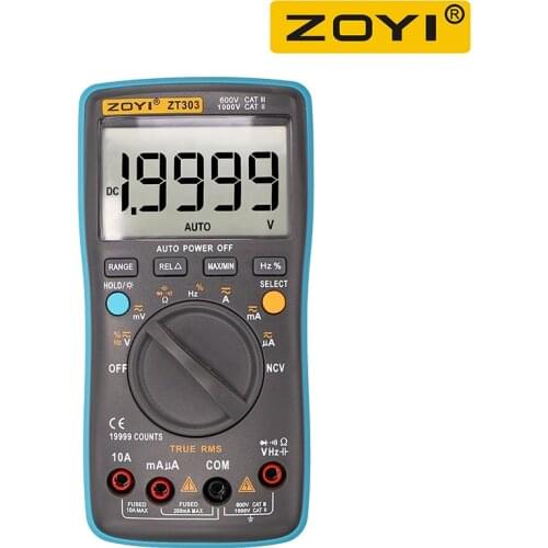 Digital Multimeter true rms multimeter True-RMS Backlight AC DC Voltage Ammeter Current Ohm Auto/Manual ZT301 / ZT302 / ZT303