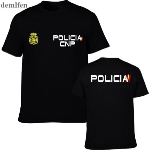 Espana Policia Spain National Police Espana Policia Anti Riot Swat Geo Goes Special Forces Men T-shirt Tees Fitness Streetwear