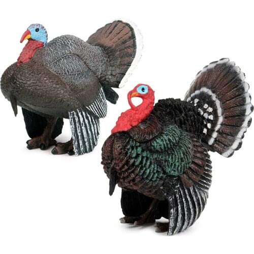 Hot toys Simulation turkey bird action figure plastic chicken Animal Model garden decoration figurine one piece Gift for Kids