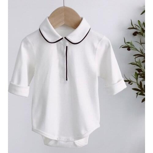 Newborn Baby Boys Girls Romper Cotton Long Sleeve Jumpsuit Infant Clothing White Pajamas Toddler Baby Girl Clothes Outfits