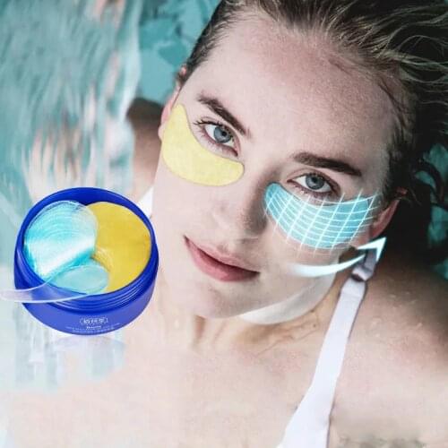 60pcs Caviar Hyaluronic Acid Eye Mask Nourishing Moisturizing Anti-Aging Dark Circle Anti Wrinkle Collagen Brighten Skin Care