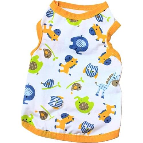 Sleeveless Creative Pattern Crew Neck Tank Jacket Pet T-Shirt Round Neck Two-legged Cartoon Printing Dog Costume Vest for Puppy