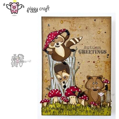 Piggy Craft metal cutting dies cut die mold Wasbeer decoration Scrapbook paper craft knife mould blade punch stencils dies