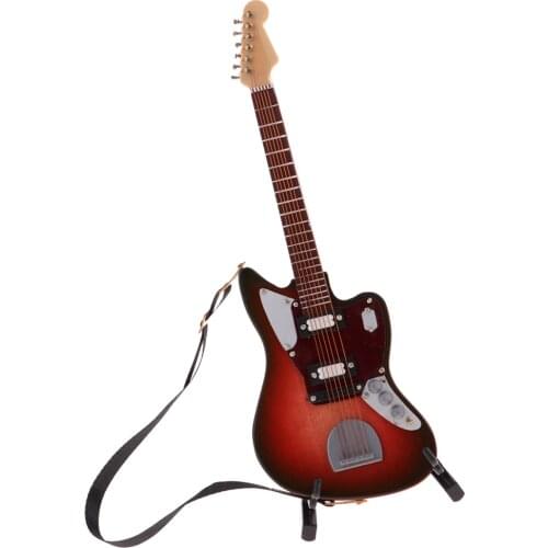 Miniature Guitar Wooden Instrument Model Home Decoration Christmas Best Gift #3