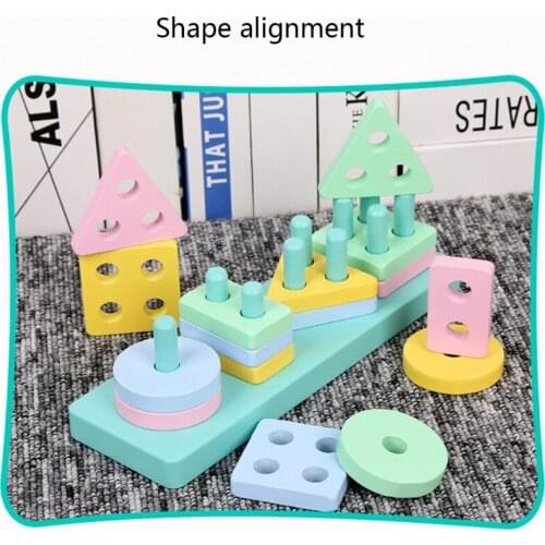 D7WF Plugging Block Set Color Match & Sort Game Baby Development Creative Wooden Building Toy for Activity Center Preschool