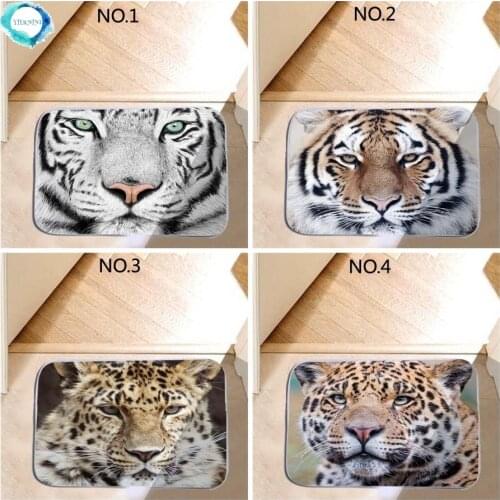 Non-slip Bathmat Wild Tiger Doormat Personalized Antislip Shower Pad Floor Rugs Carpet Room Door 40*60cm