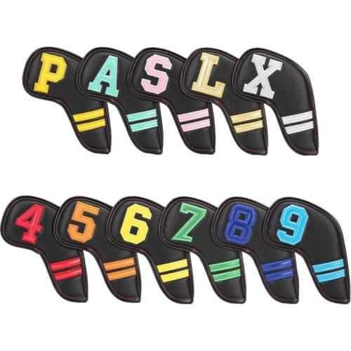 New-11Pcs Portable Golf Iron Headcover Golf Club Head Cover Protector Waterproof Sleeve Tape Fasteners