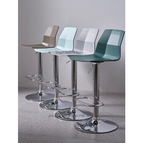 Nordic Bar Chair Modern Simple Home Back Bar Counter Rotating Stool Creative Cashier High Stool Lift Bar Chair