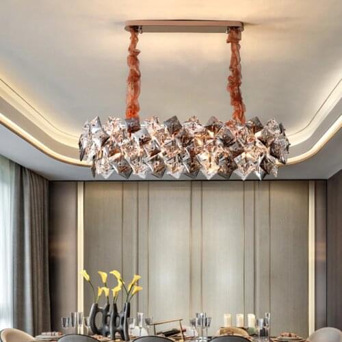 Nordic LED Crystal Pendant Light Modern Creativity Design Home Decoration Hanging Lamp for Living Room Bedroom Dining Room Bar