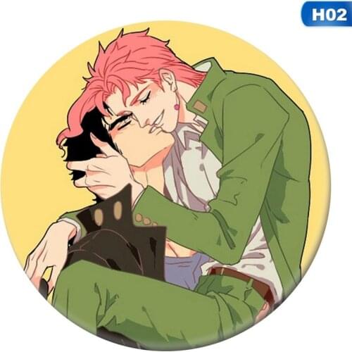 NEW JoJos Bizarre Adventure Anime Jotaro Kujo Jonathan Joestar Joseph Giorno Giovanna Guido Mista Dio Brando Metal Badge Pins