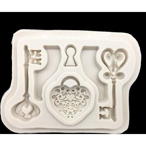 Wholesale 10 Pcs/lot The Key Shapes Silicone Sugarcraft Mould, Fondant Cake Decorating Tools Bakeware