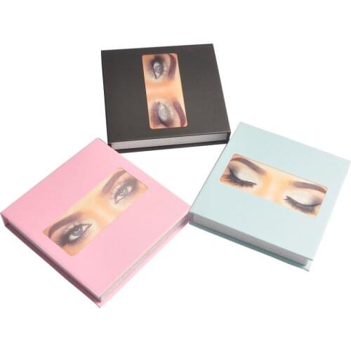 Wholesale items Eye lash Book Boxes Lash Package Mirror Suitcase Eyelash Packaging Box Custom Faux Cils Fake Strip Makeup Case