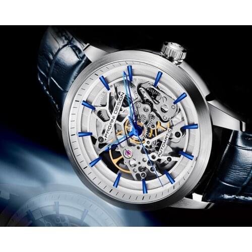 PAGANI DESIGN 2020 New Mens watches Mechanical skeleton watch men simple automatic watch men waterproof clock Relogio Masculino