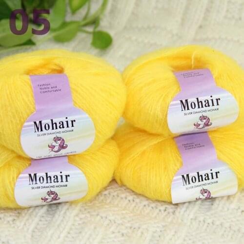Sale New 4BallsX25g Luxury Soft Mohair Warm Wrap Shawl Hand Knit Crochet Yarn 291-05-4 Sunshine