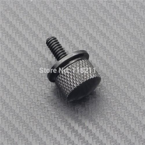 RPMMOTOR 1/4" CNC Aluminum Knurled/Iron Seat Mount Bolt Thumb Screw Caps for 96-15 Harley