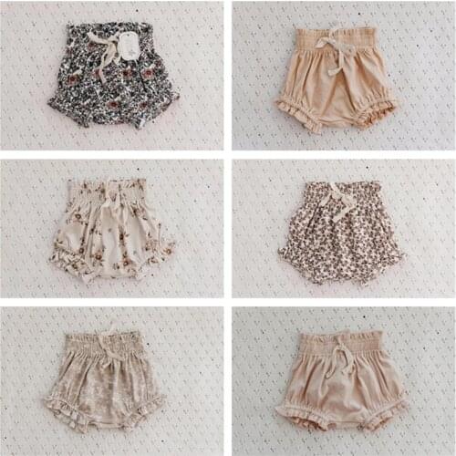 Floral Printed Baby Girls Shorts Piper Brand Cotton Kids Toddler Shorts Pant Ropa Bebe Cute Infant Girl Bloomers Clothes Spodenk