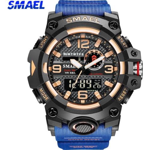 SMAEL Mens Sports Watches Fashion Waterproof Military LED Digital Quartz Electronic Watch Men Clock Relogio Masculino