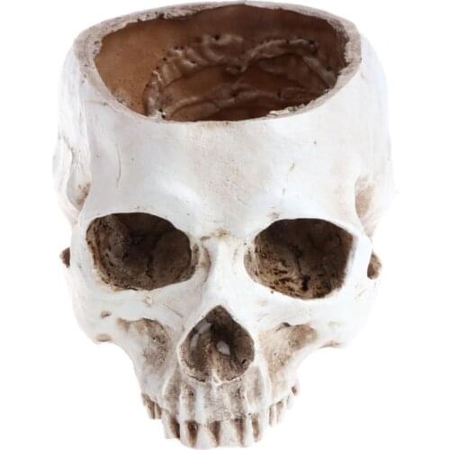 Resin Gothic Skull Head Flower Pot Planter Container Home Bar Ornament Decor