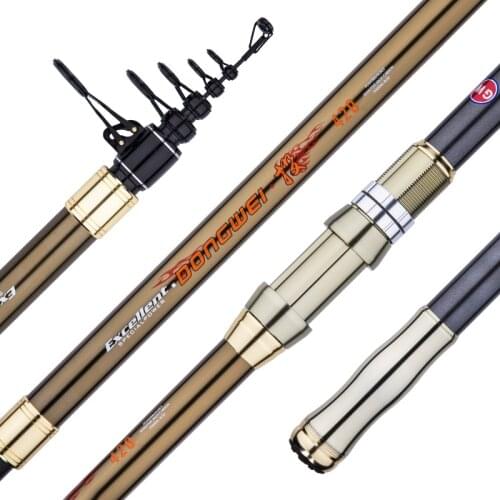 Carbon Distance Throwing Rod Telescopic Fishing Pole Strong Hard Power Rock Fishing Canne Casting Long Sections Oltas 3.6m 4.5m