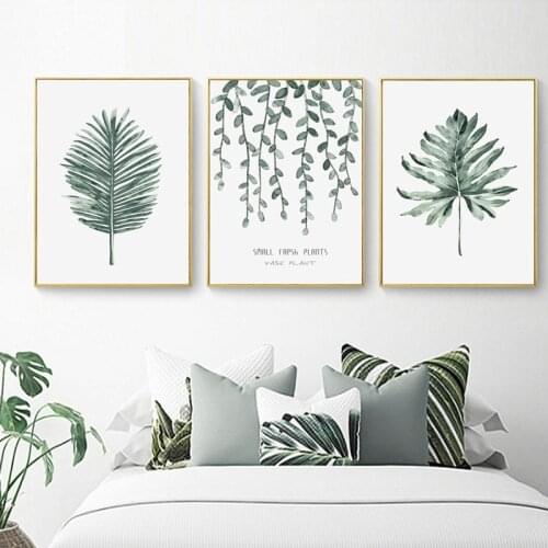 Undertint Vitality Spring Leaf Poster Plants Simple Nordic Green Print Canvas Wall Art Pictures For Living Room Home Decoration