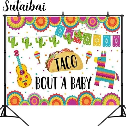Taco Bout A Baby Party Backdrop Mexico Fiesta Cactus Baby Shower Party Banner Decoration Cinco De Mayo Background Photobooth