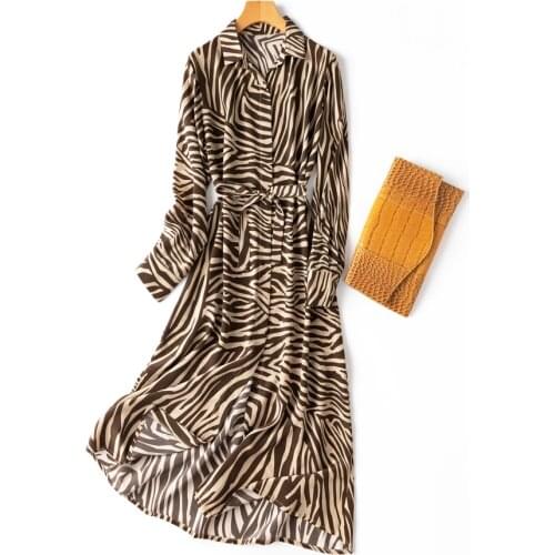 2021 summer womens elegant fashion Franc French romantic printing silk long dress one piece